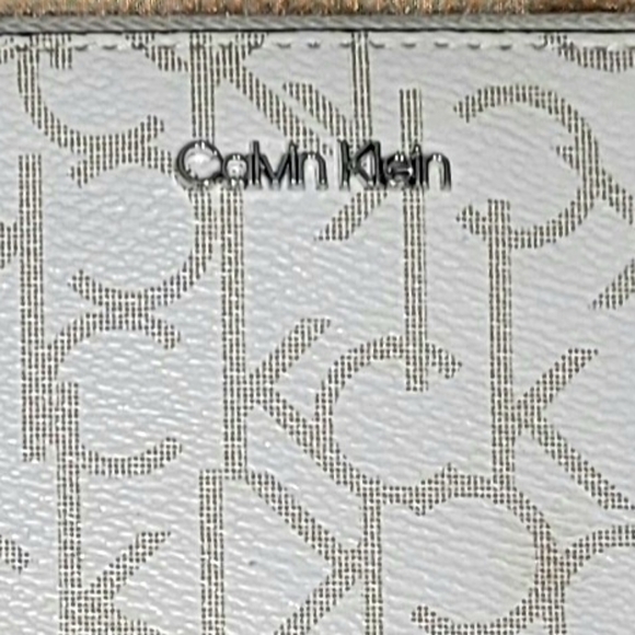 Calvin Klein White and Brown Monogram Wallet - Picture 2 of 7